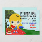 ピクニックのお誘い 招待状 (正面/裏面)