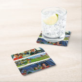 ピクニックの前、の間に及びの後で スクエアペーパーコースター (インサイチュ)