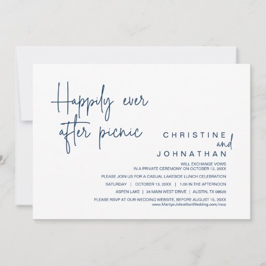 ピクニックの後は幸せ結婚に駆け落ち 招待状 (正面)