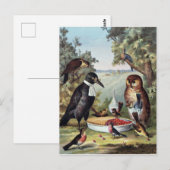 ピクニックの鳥たち、絵画、複製、 ポストカード (正面/裏面)