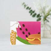 ピクニックはがきパーティー招待状 ポストカード (スタンド正面)