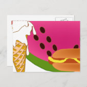 ピクニックはがきパーティー招待状 ポストカード (正面/裏面)