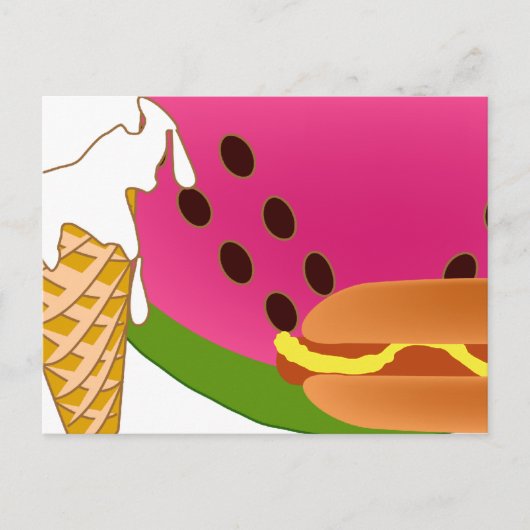 ピクニックはがきパーティー招待状 ポストカード (正面)