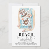 ピクニックアットザビーチ大人誕生日 招待状 (正面)