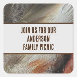 ピクニックアナウンスメント自然フェザーファミリー懇親会 スクエアシール