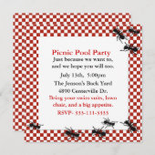 ピクニックアントパーティーの招待状 招待状 (正面/裏面)