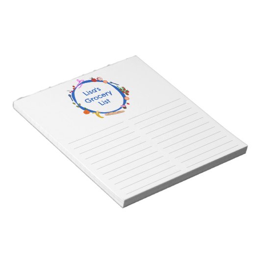ピクニックイラストレーションカスタム食料品ショッピングリスト ノートパッド (アングル)