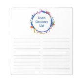 ピクニックイラストレーションカスタム食料品ショッピングリスト ノートパッド (正面)