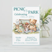 ピクニックインザパークキュートベアー誕生日 招待状 (スタンド正面)