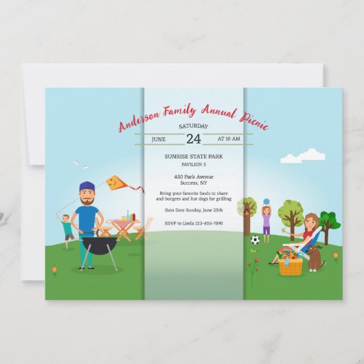 ピクニックインザパークファミリースタイル招待状 招待状 (正面)