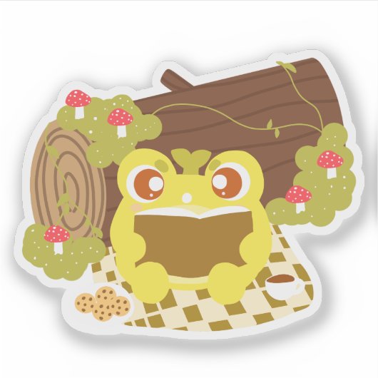 ピクニックカ読エルは本だ シール (正面)