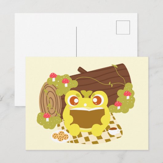 ピクニックカ読エルは本だ ポストカード (正面/裏面)