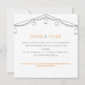 ピクニックガーデンミニマリスト白黒結婚ズ 招待状 (裏面)