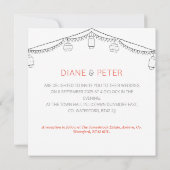 ピクニックガーデンミニマリスト白黒結婚ズ 招待状 (裏面)