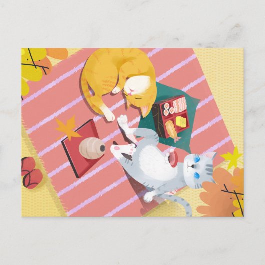 ピクニックキャッツ ポストカード (正面)
