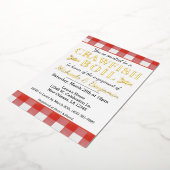 ピクニッククロウフィッシュボイルシーフードパーティー婚約 箔招待状 (回転した状態)