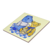 ピクニッククロスのオリジナルアートに3人のかわいいテッド タイル (側面)