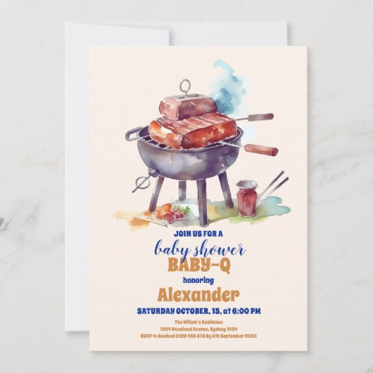 ピクニッククロス ベビーQ ベビーシャワー 招待状 (正面)