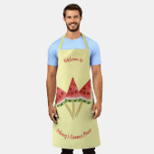 ピクニックコレクション – スイカパーソナライズされた エプロン (着用した状態)
