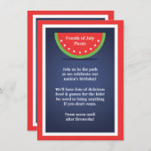 ピクニックスイカの4th of Julyパーティー招待状 招待状 (正面/裏面)