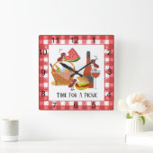 ピクニックスクウェアのアクリル製壁時計の時間 スクエア壁時計 (ホーム)