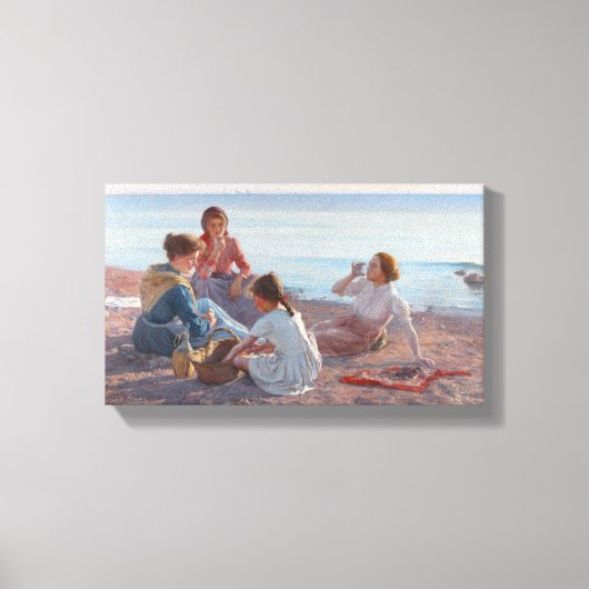 ピクニックスナックをビーチイタリアン（シーサイドシーン） キャンバスプリント (正面)