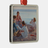 ピクニックスナックをビーチイタリアン（シーサイドシーン） メタルオーナメント (右)