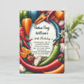 ピクニックチリ調理師オフPotluckパーティー30th誕生日 招待状 (スタンド正面)