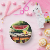 ピクニックテーブルのスイカ ペーパーボウル (パーティー)