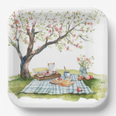 ピクニックデザインスクエア紙プレート ペーパープレート (正面)