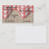 ピクニックバスケットの赤い点検パターン 名刺 (正面/裏面)