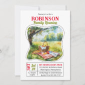 ピクニックバスケットシーンファミリー懇親会お祝い 招待状 (正面)