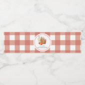 ピクニックバスケットレッドGIngham誕生日 ペットボトルラベル (シングルラベル)