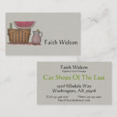 ピクニックバスケット及びスイカ 名刺 (正面/裏面)