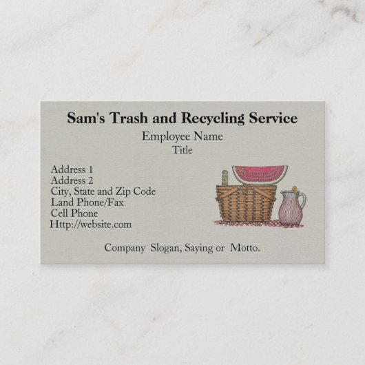 ピクニックバスケット及びスイカ 名刺 (正面)