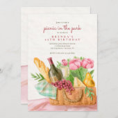 ピクニックバスケット招待状 招待状 (正面/裏面)