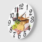 ピクニックバスケット ラージ壁時計 (傾斜)