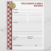 ピクニックバーベキュー赤市松模様にカスタムレシピページ (正面)