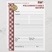 ピクニックバーベキュー赤市松模様にカスタムレシピページ (正面/裏面)