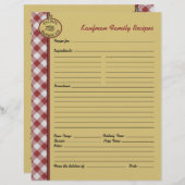 ピクニックバーベキュー赤市松模様にカスタムレシピページ (正面/裏面)