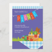 ピクニックパーティーの招待状 招待状 (正面/裏面)