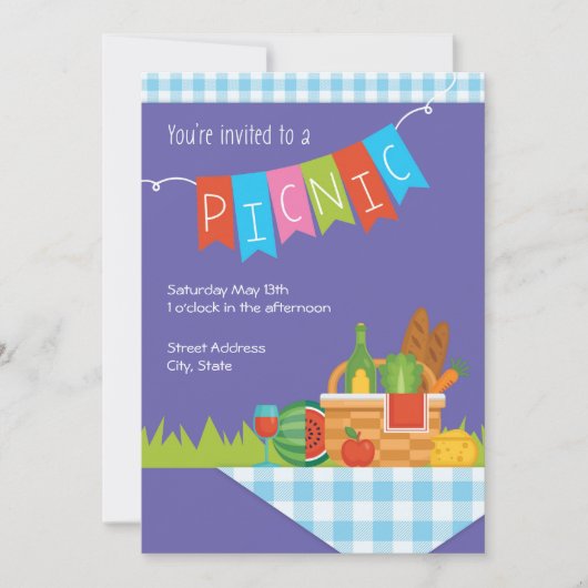 ピクニックパーティーの招待 招待状 (正面)