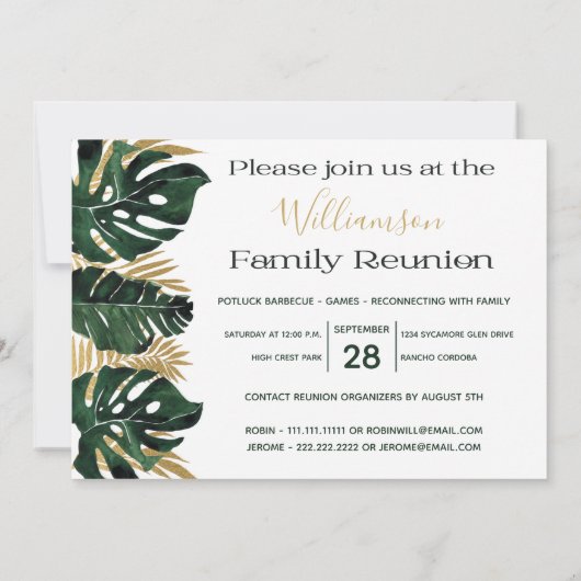 ピクニックパーティーファミリ懇親会招待状 招待状 (裏面)