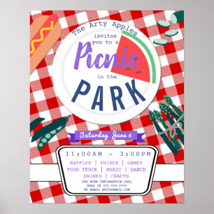 ピクニックパーティー資金調達学校PTO PTAポスター ポスター