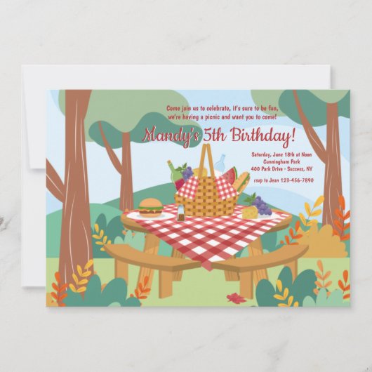 ピクニックパーティー 招待状 (正面)