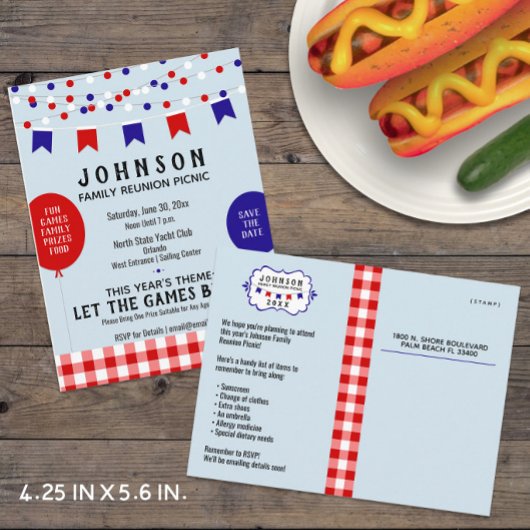 ピクニックパーティー | BBQ ・ Barbecue ・懇親会・誕生日 案内ポストカード