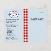 ピクニックパーティー | BBQ ・ Barbecue ・懇親会・誕生日 案内ポストカード (裏面)