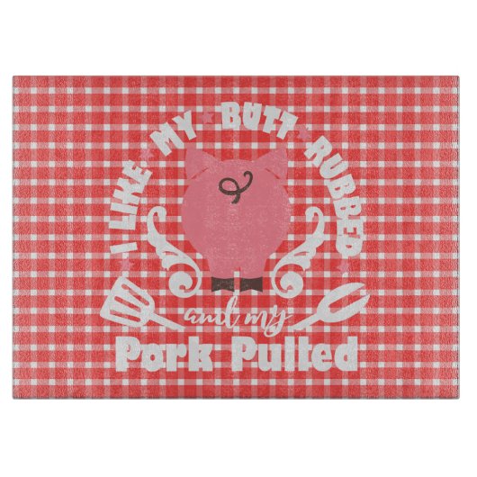 ピクニックプレイド好き私のお尻擦り カッティングボード (正面)