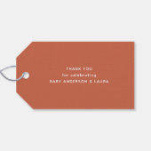 ピクニックプレイド秋男女兼用ベビーシャワー ギフトタグ (裏面横)