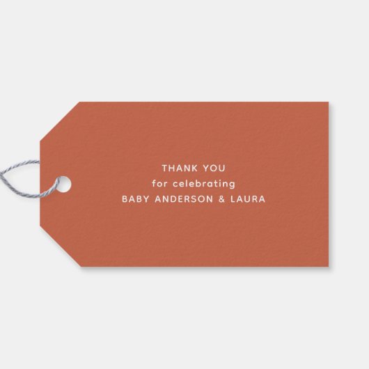 ピクニックプレイド秋男女兼用ベビーシャワー ギフトタグ (裏面横)